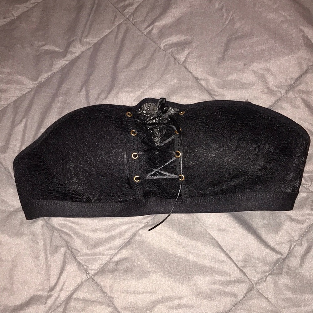 Black lace holster bra